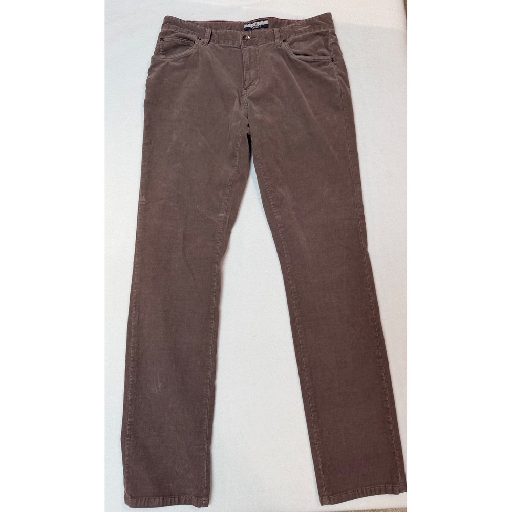 Johnnie-O Mens Brown Corduroy Five Pocket Pants 30x32 Straight Leg Stretch